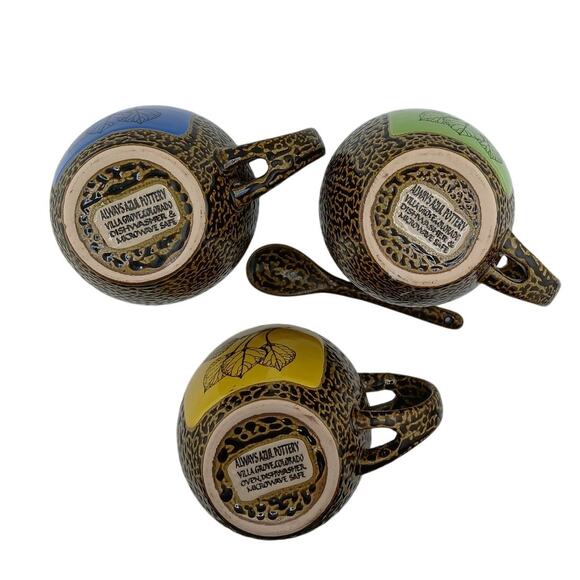 Always Azul Pottery Handcrafted Ceramic Mugs One Spoon Quirky Art Thick Cups - Picture 7 of 10